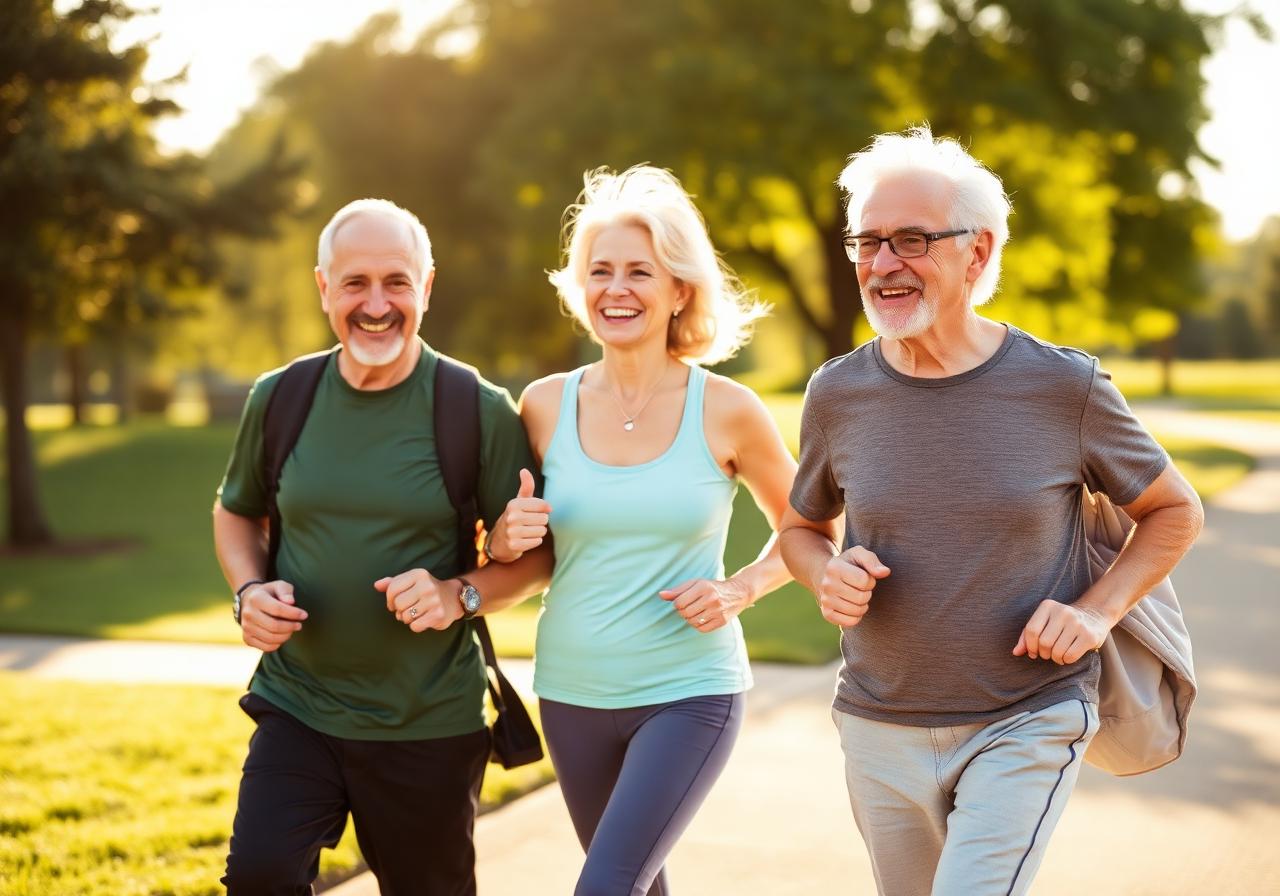 Active seniors enjoying pain-free movement after using Horse Hooves Gelatin